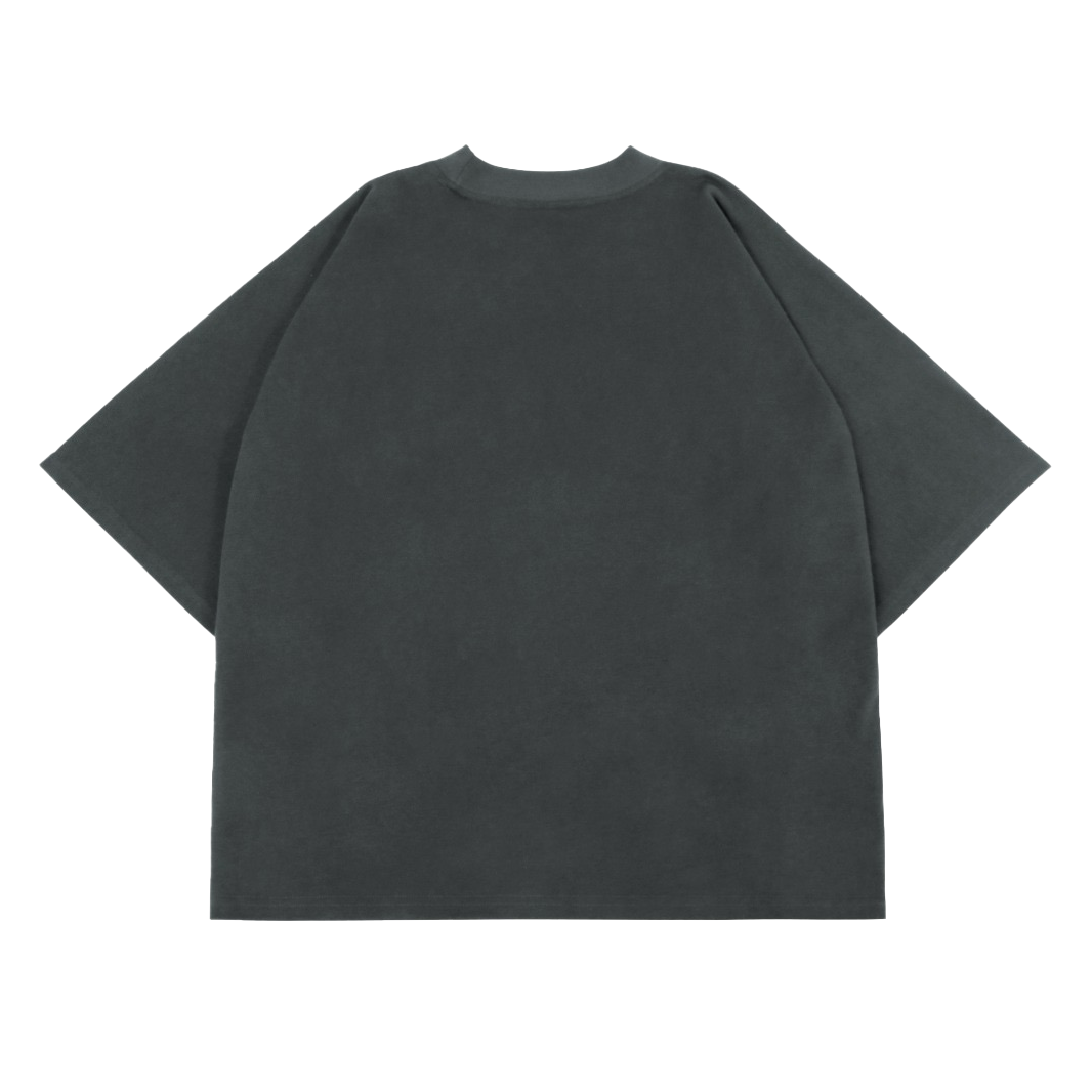 T-Shirt Oversize en Jersey Épais de Couleur Noir