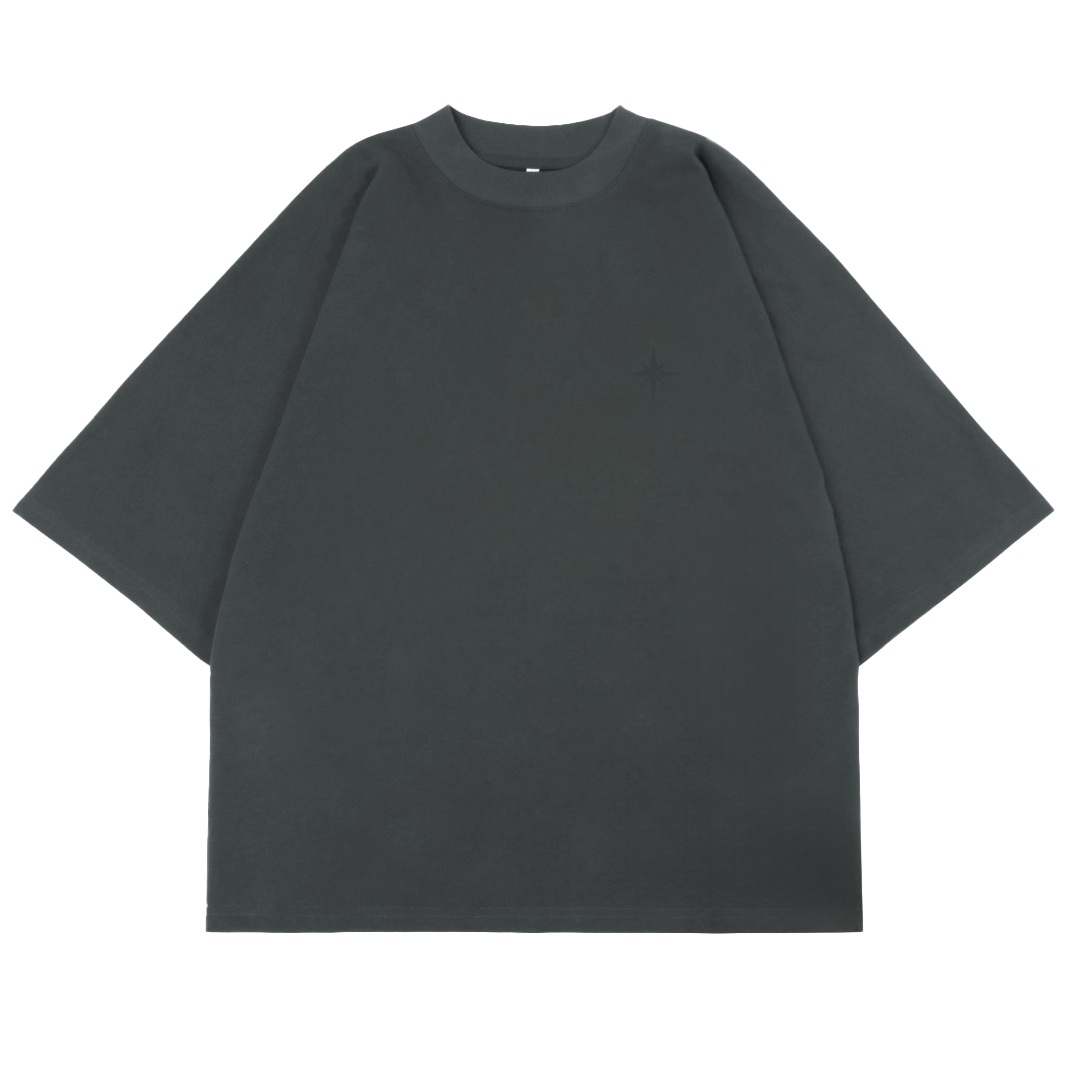 T-Shirt Oversize en Jersey Épais de Couleur Noir