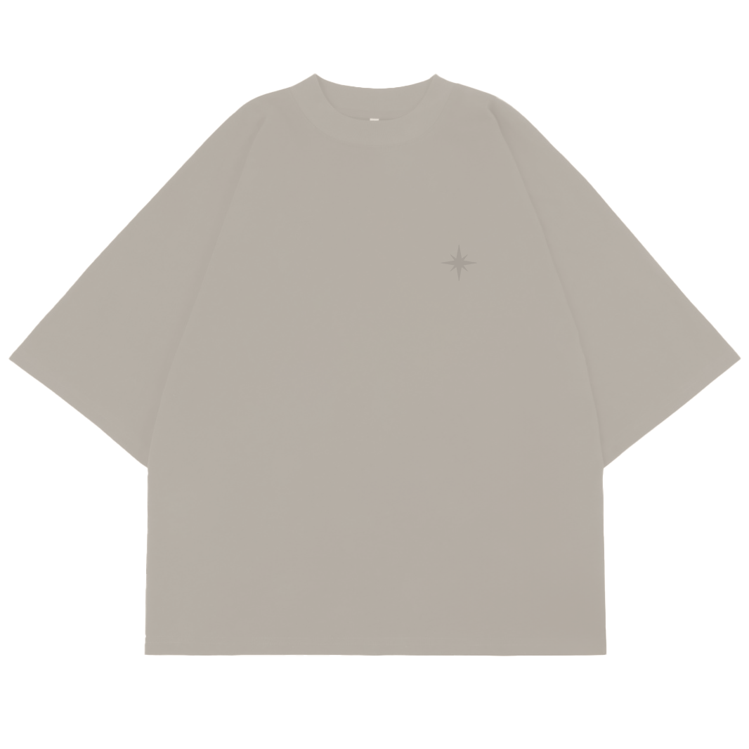 Oversized T-Shirt aus schwerem Jersey in Crème